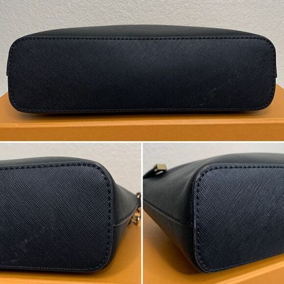 Calvin Klein Black Saffiano Top Zip Chain Crossbody Bag - Picture 11 of 12